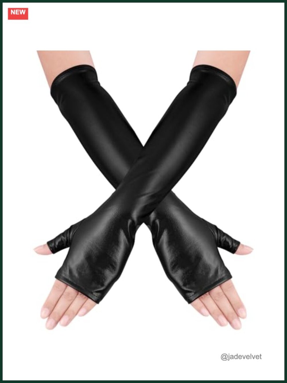 Metallic Fingerless Long Gloves Halloween Cosplay Costume Accessory